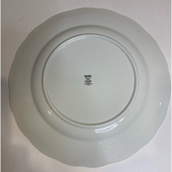 Spode 10.5” Plate “Blue Bird” Blue and Yellow with Scalloped Edges China Decor - Picture 6 of 7